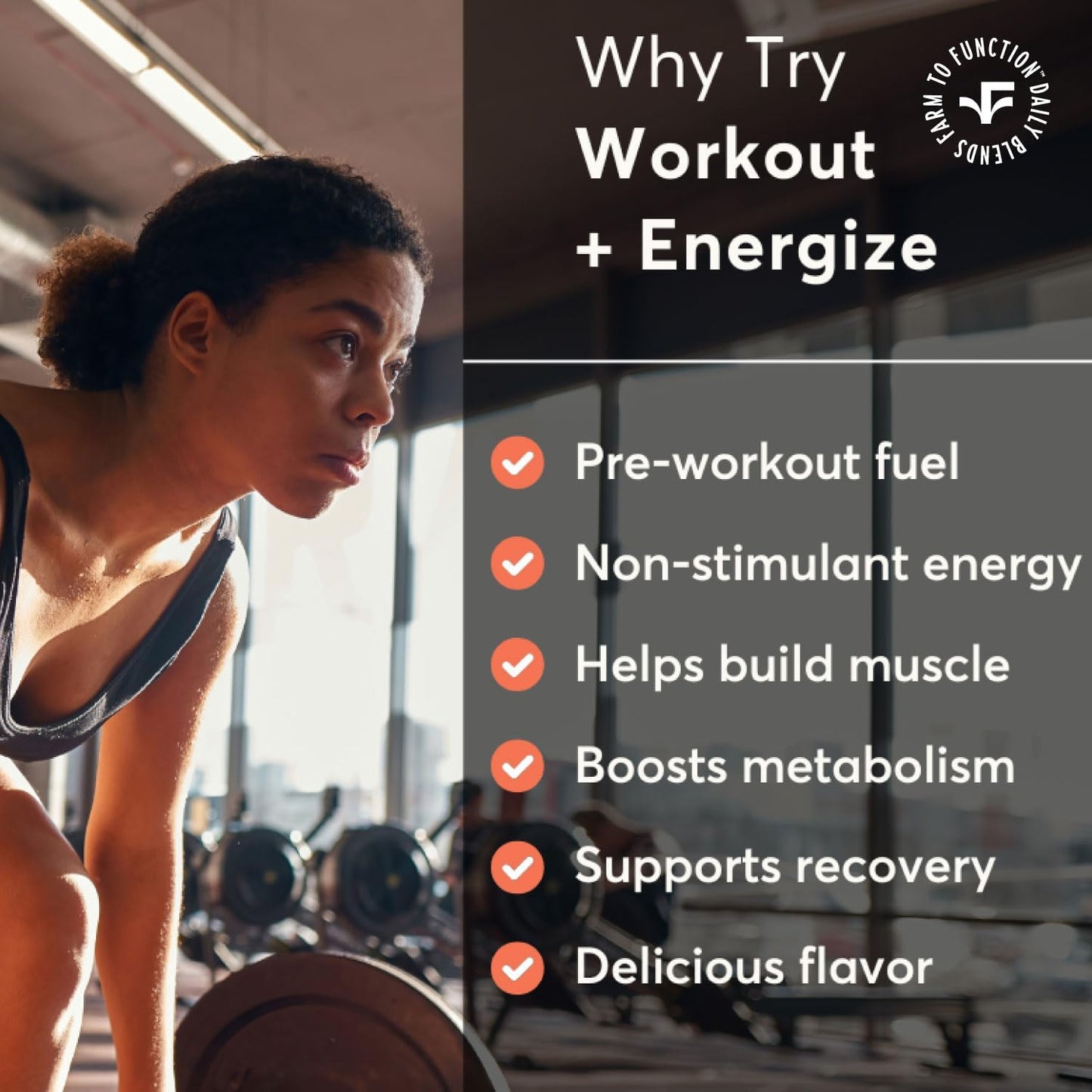 Organic Superfoods Pre-Workout Drink Mix with Amino Acids - Caffeine-Free Active Nutrition Supplement - Blood Orange Pomegranate Flavor
