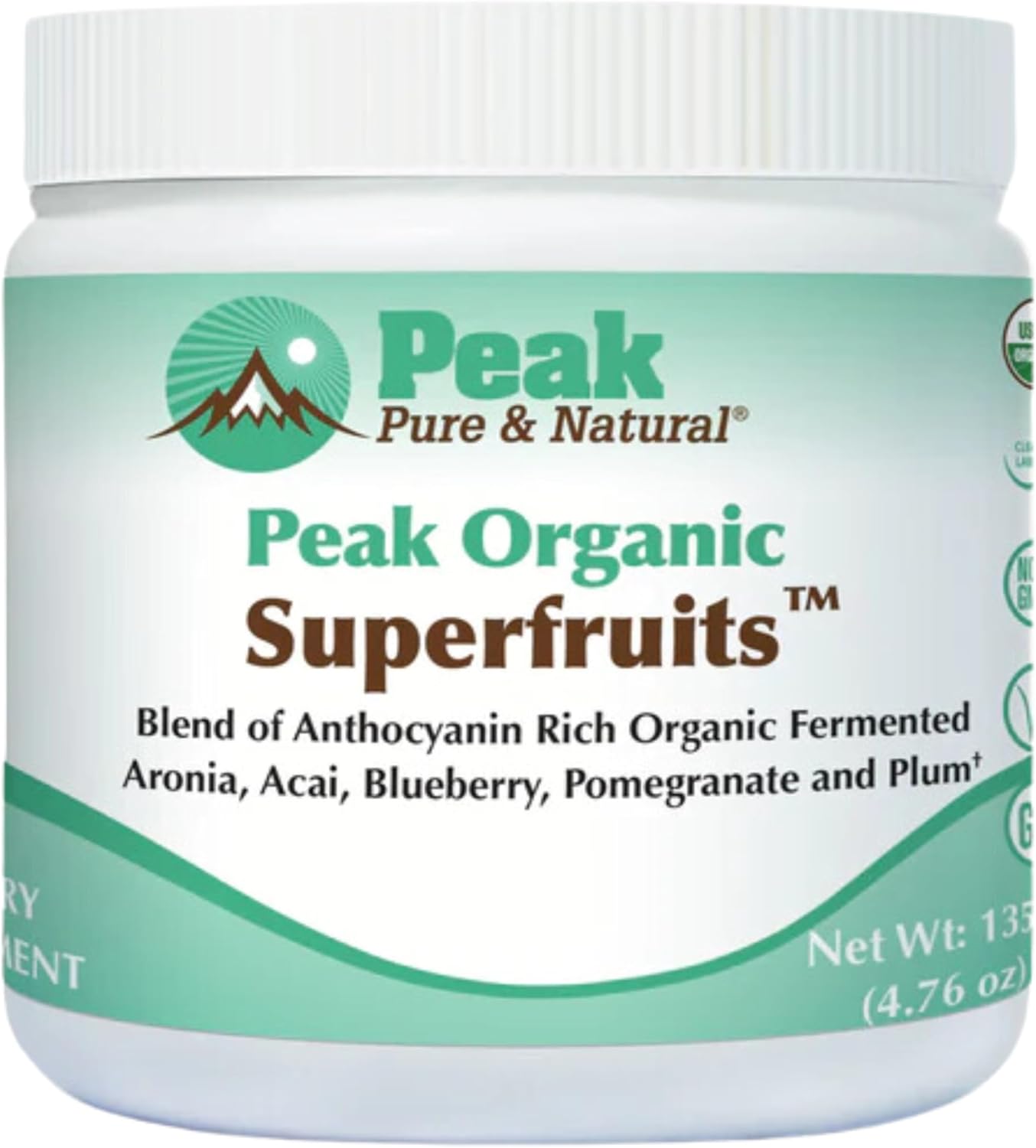 Organic Superfruits Powder Blend - Polyphenol Rich Superfood Mix with Aronia Berry, Acai, Blueberry, Pomegranate, and Plum - Supports Aging, Metabolic, and Heart Health - Non-GMO (30 Servings)