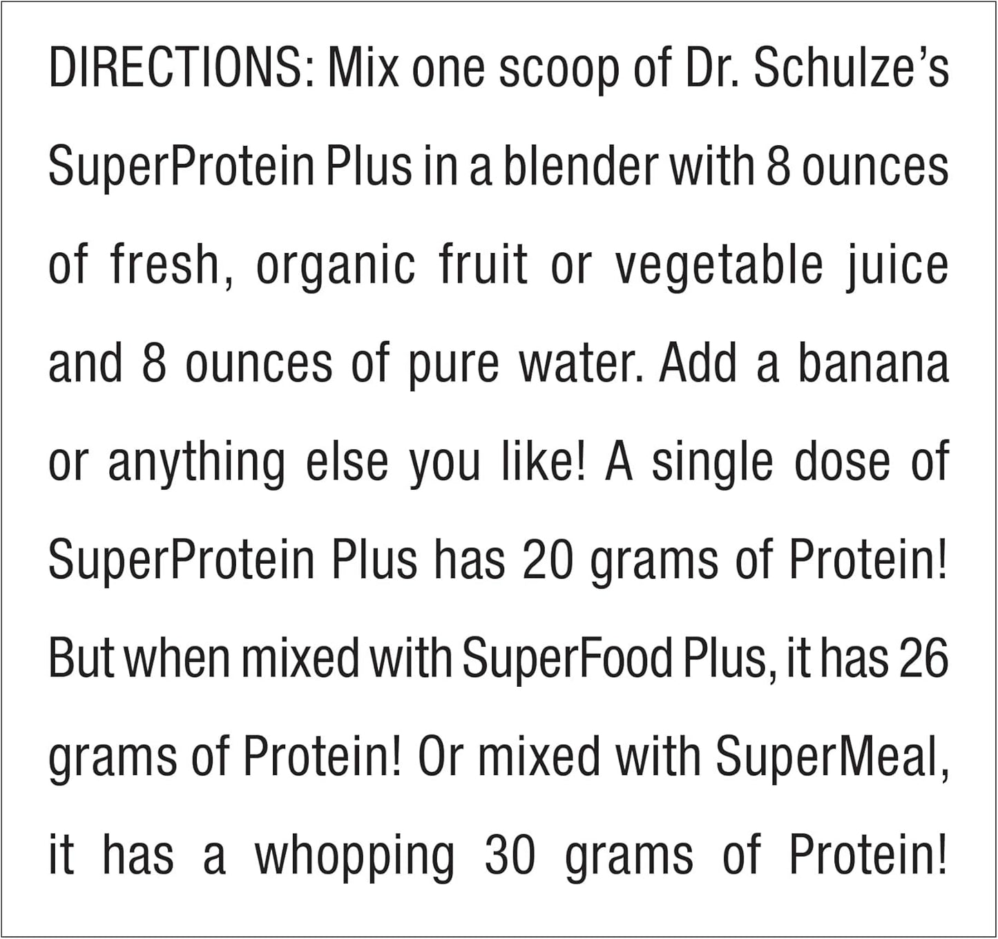 Organic SuperProtein Plus Powder Mix with Vitamin B-12 & Spirulina - Build Muscle, Enhance Recovery - 19 Oz.