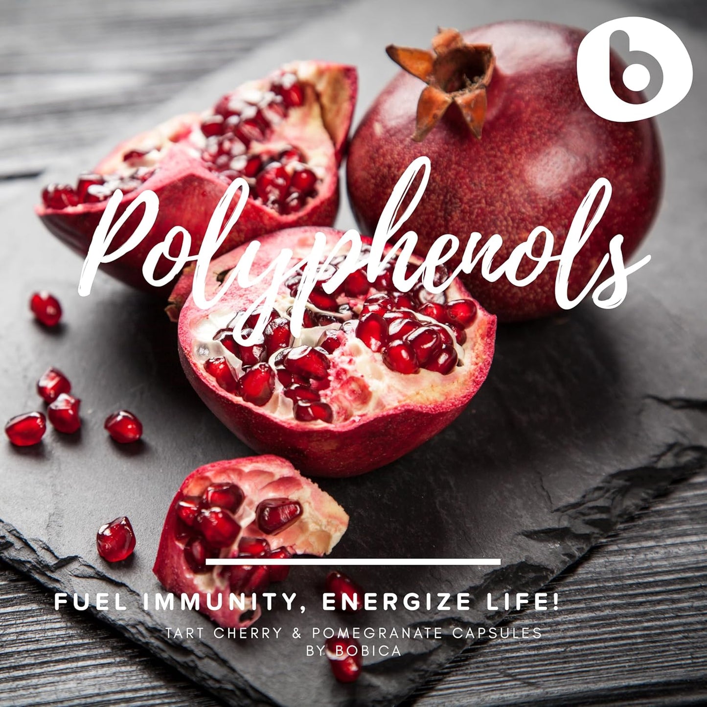 Organic Tart Cherry and Pomegranate Capsules - Antioxidant and Joint Support Supplement - Non-GMO - 90 Capsules