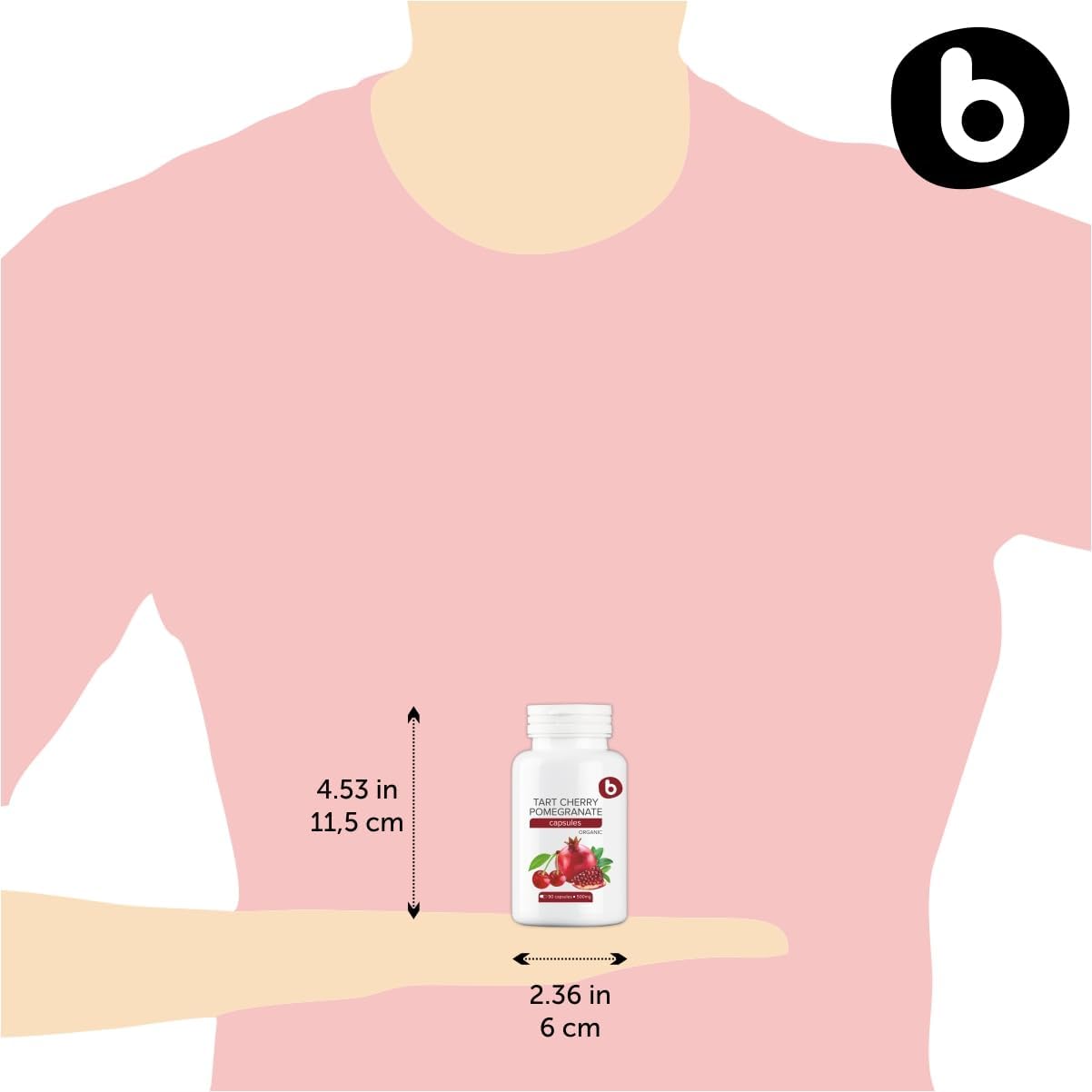 Organic Tart Cherry and Pomegranate Capsules - Antioxidant and Joint Support Supplement - Non-GMO - 90 Capsules