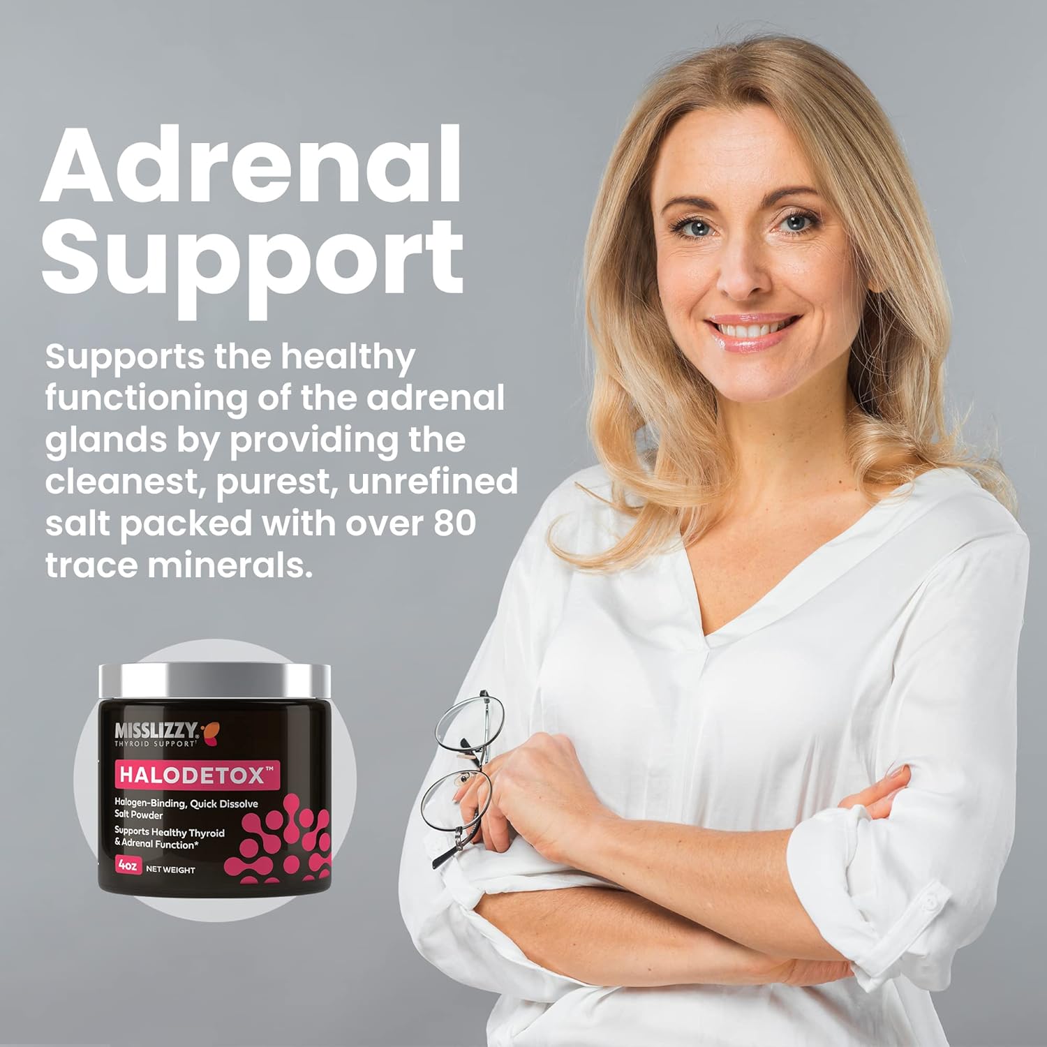 Organic ThyroConvert & HaloDetox Bundle: Selenomethionine for Liver Health & Pink Salt Powder for Thyroid & Adrenal Support