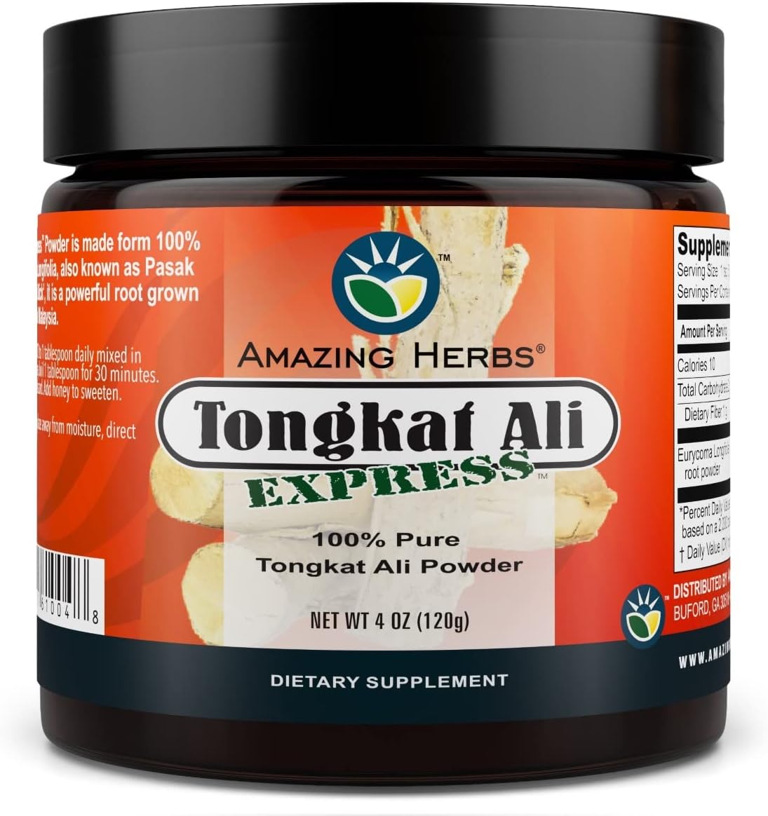 Organic Tongkat Ali Powder for Enhanced Stamina - 4oz Jar