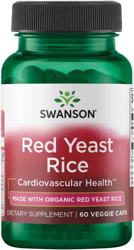 Organic Traditional Red Yeast Rice Capsules - Swanson 600mg, 60 Count