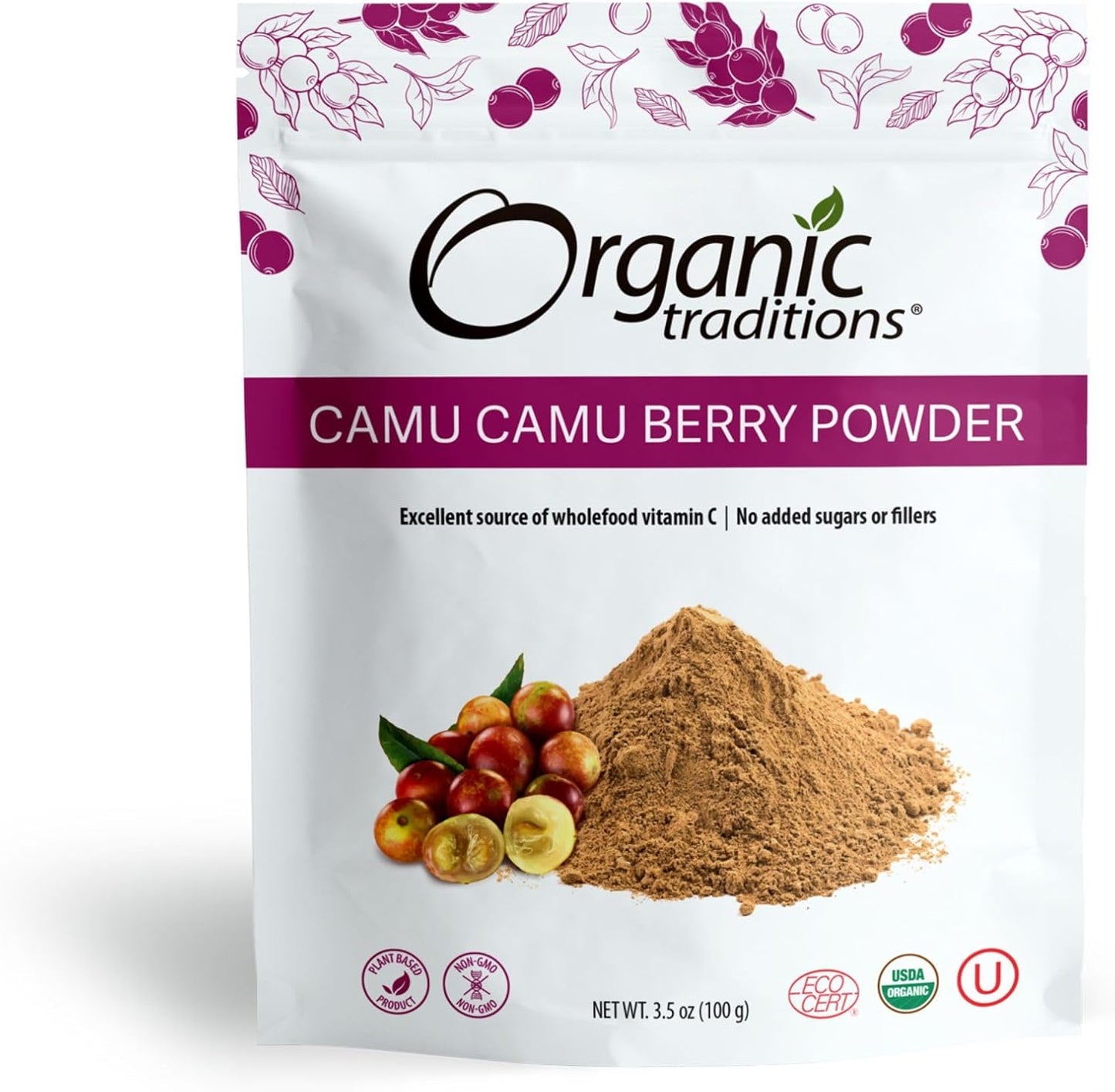 Organic Traditions Camu Camu Berry Powder - 100g Bag, Superfood for Smoothies & More