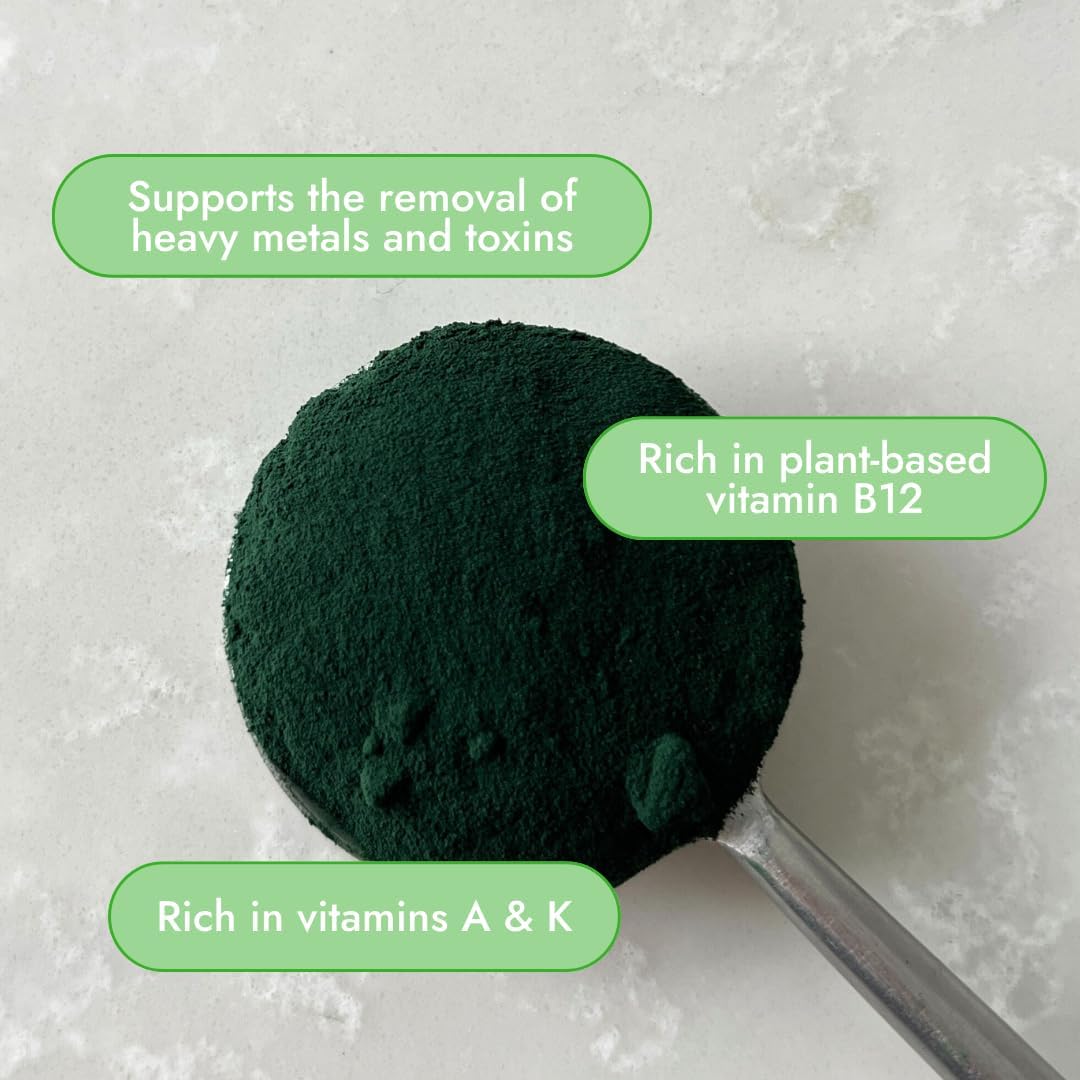 Organic Traditions Spirulina Powder - Vegan Non-GMO Superfood, 5.3oz Bag (150g) - 50 Servings