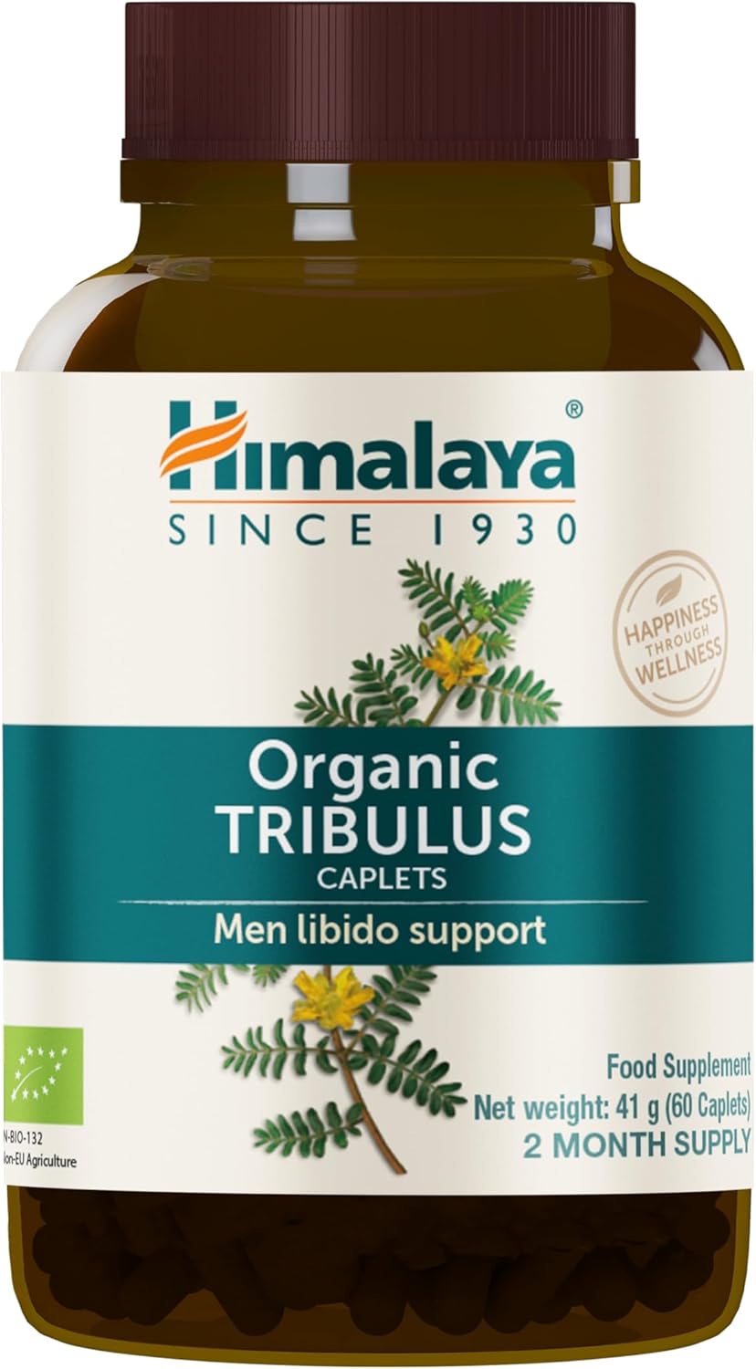 Organic Tribulus Terrestris Supplement for Urinary & Prostate Support - 688 mg Caplets for Male Energy & Stamina, Non-GMO & Vegan - 60 Count