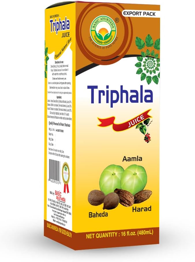 Organic Triphala Juice 16.23 Fl Oz | Ayurvedic Blend of Amla, Bibhitaki, & Haritaki | Rich in Vitamin C | Promotes Healthy Hair & Digestion
