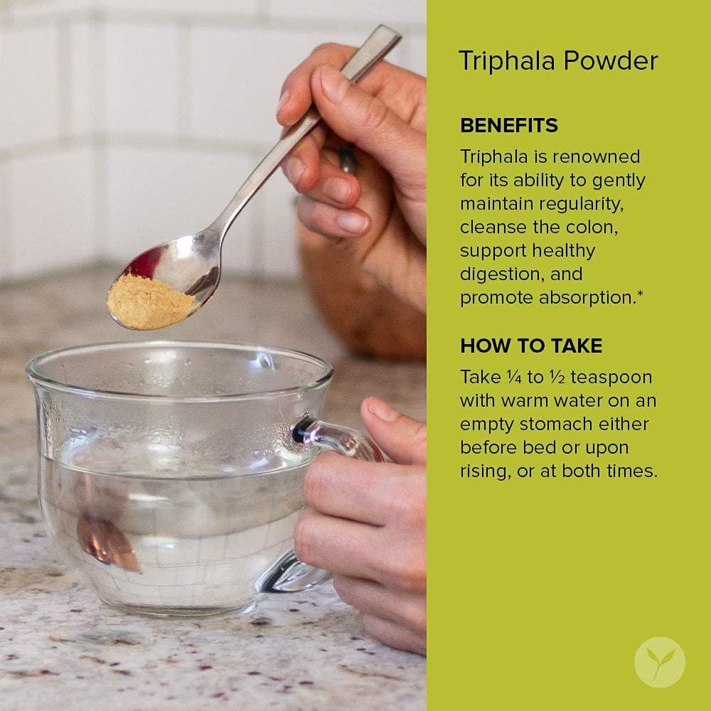 Organic Triphala Powder for Daily Detox, Cleansing, and Rejuvenation - Amla, Haritaki, Bibhitaki Blend - Spice Jar - Non-GMO