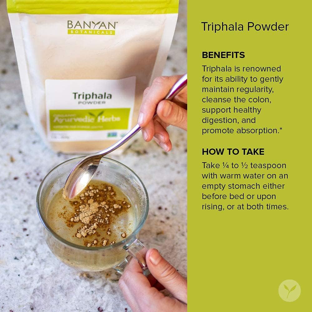 Organic Triphala Powder for Daily Detox, Cleansing, and Rejuvenation - ½lb - Non-GMO Sustainably Sourced - Amla, Haritaki, Bibhitaki Formula