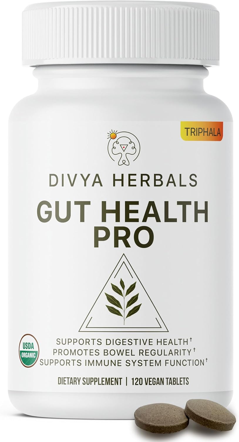 Organic Triphala Supplement for Digestion, Bloating Relief & Gut Health - 1200mg Vegan Tablets