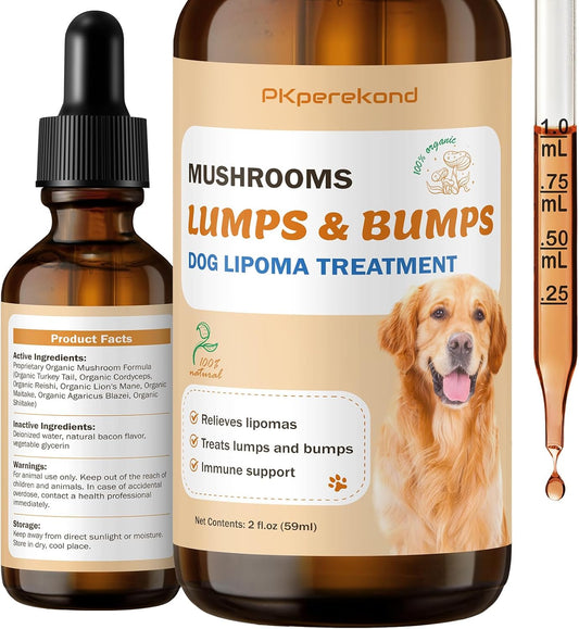 Organic Turkey Tail Mushroom Supplement for Dog Lipomas & Immunity Boost with 7 Mushroom Complex Drops