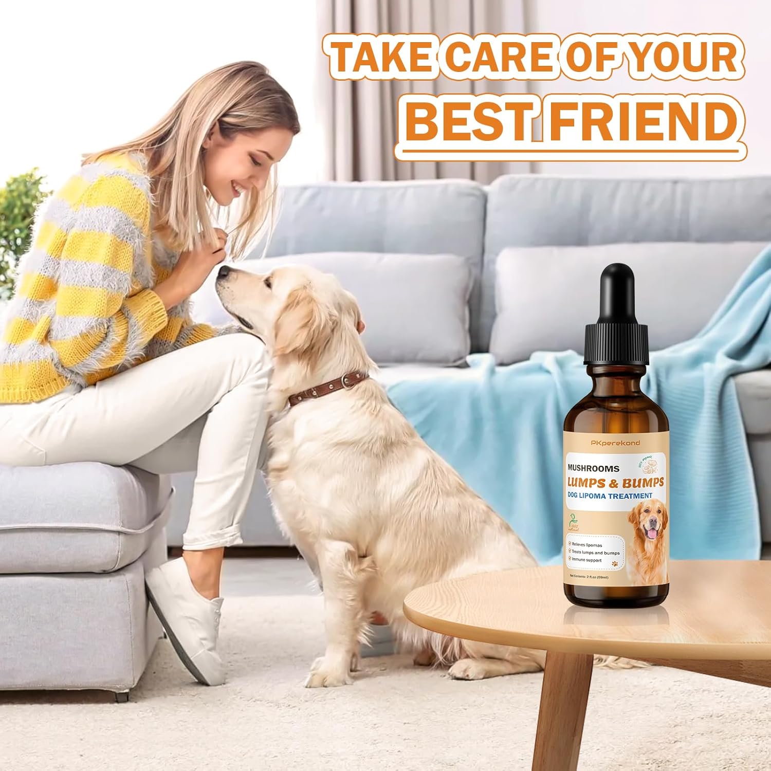 Organic Turkey Tail Mushroom Supplement for Dog Lipomas & Immunity Boost with 7 Mushroom Complex Drops