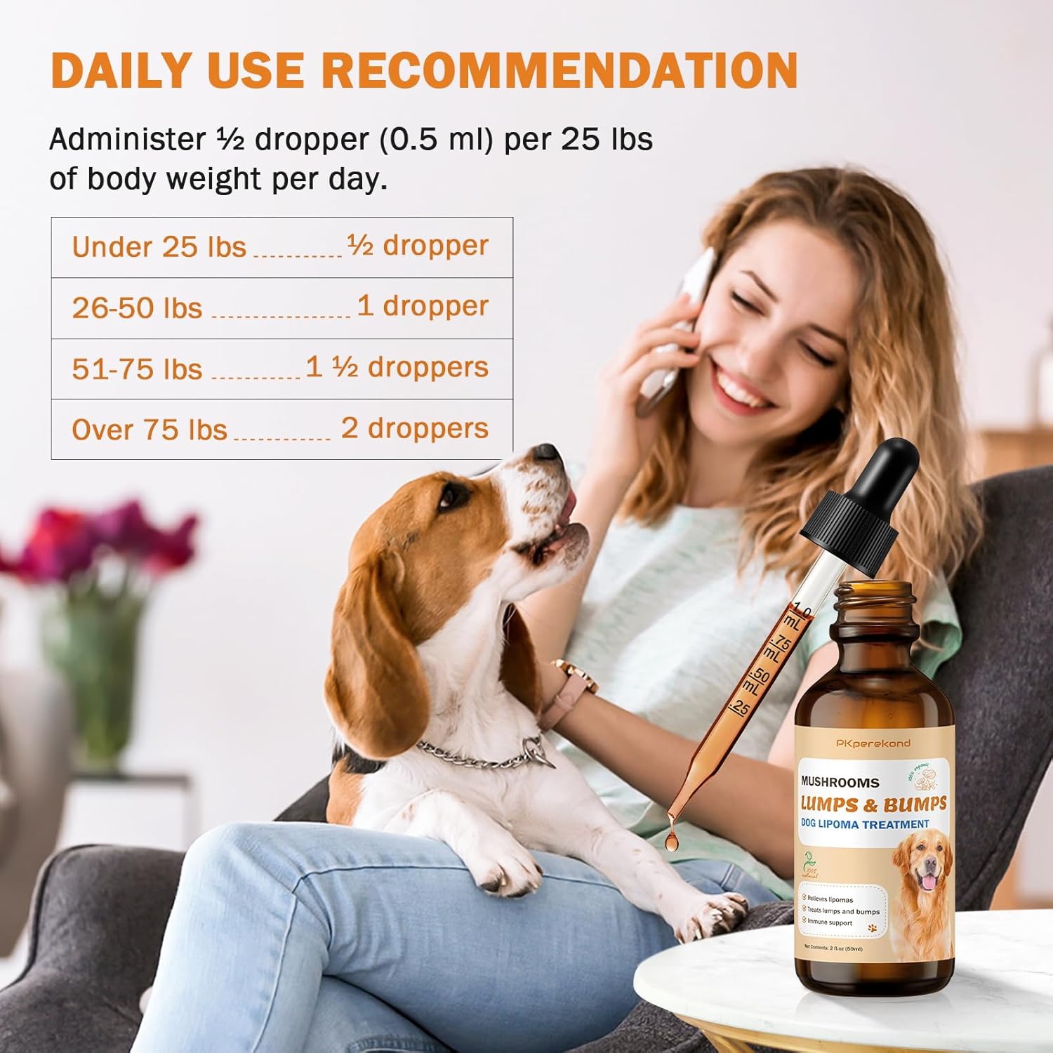 Organic Turkey Tail Mushroom Supplement for Dog Lipomas & Immunity Boost with 7 Mushroom Complex Drops