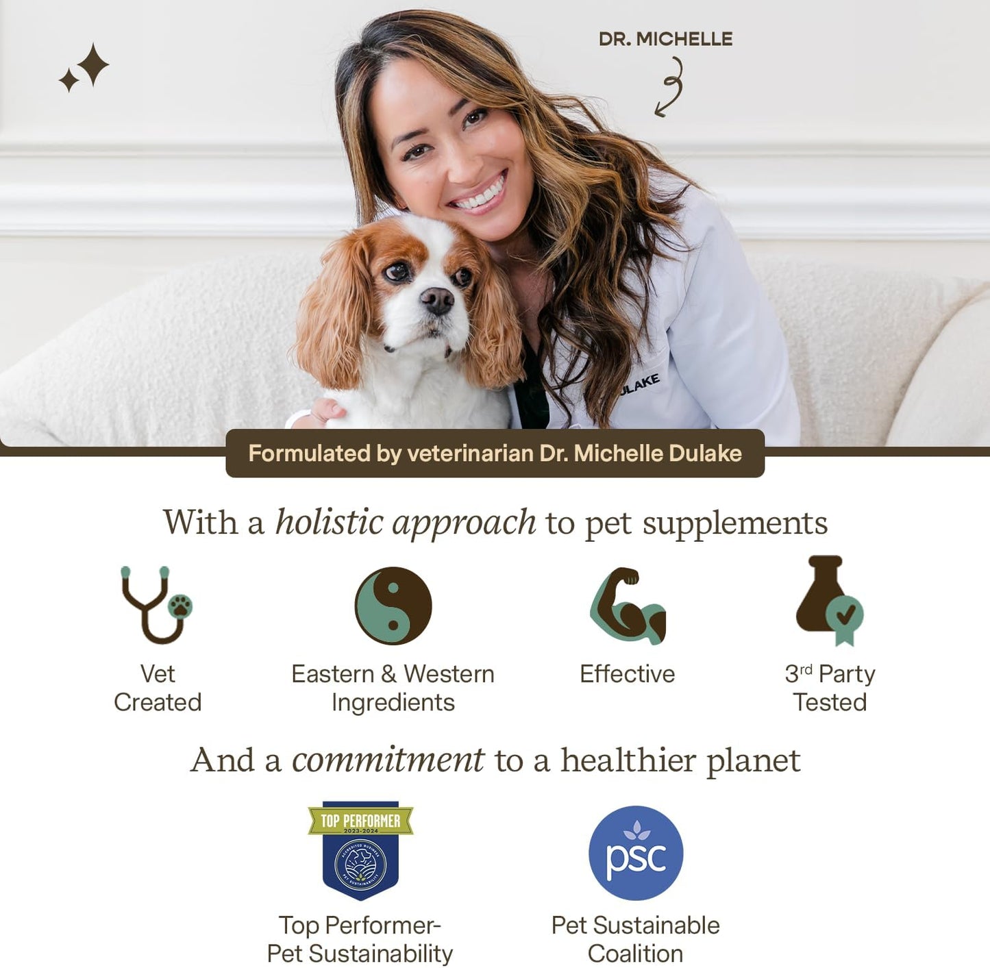 Organic Turkey Tail Mushroom Supplement for Dogs & Cats - Vet Formulated for Cognitive & Immune Health - Includes Lion’s Mane & Shiitake Mushrooms - 120 Servings