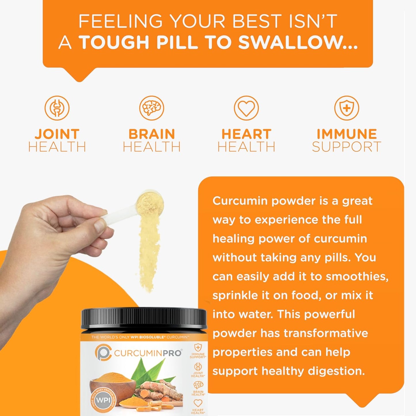 Organic Turmeric BioSoluble Curcumin Bulk Powder for Joint & Muscle Support - 90g