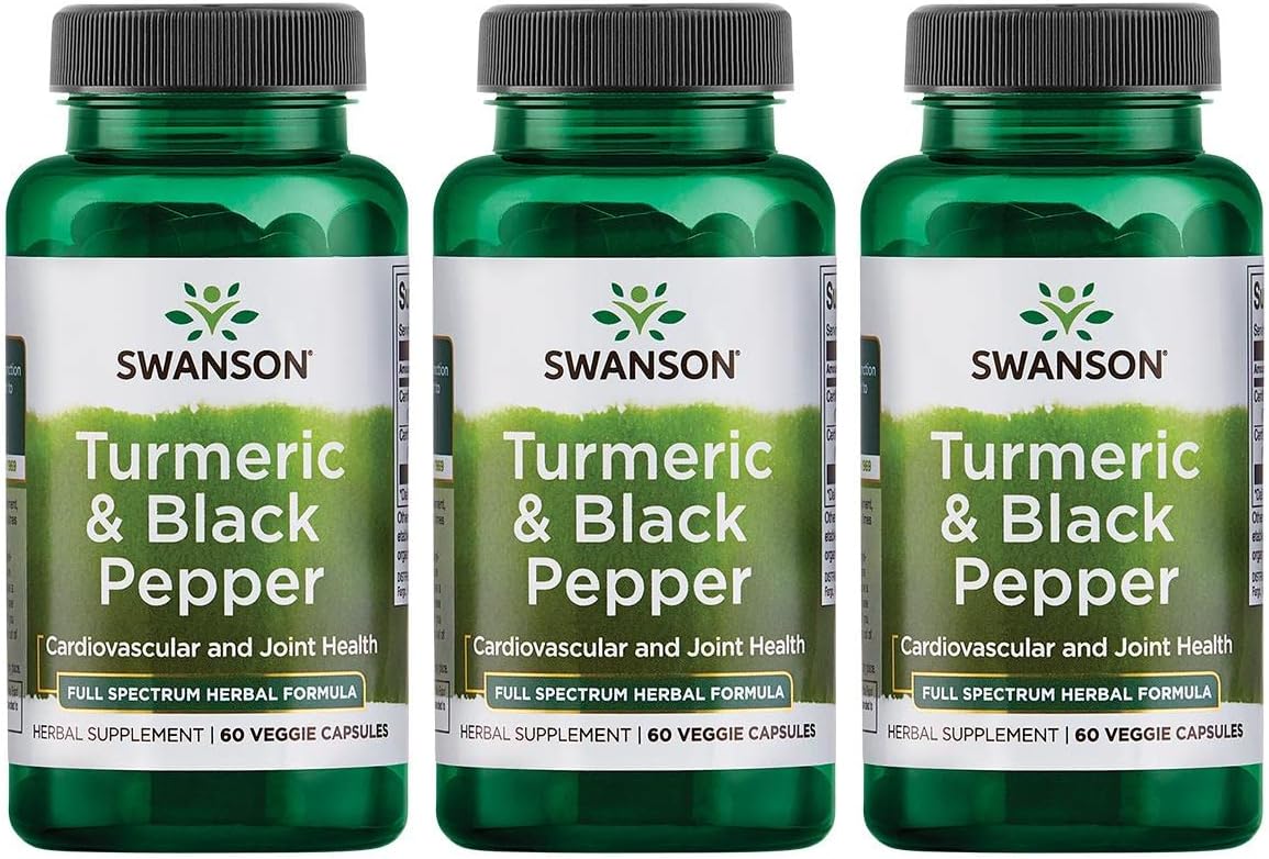 Organic Turmeric & Black Pepper Supplement for Joint, Heart, Digestive, and Liver Health - High Bioavailability Formula - 180 Veggie Capsules