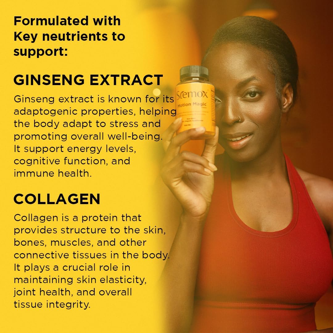 Organic Turmeric Collagen Supplement with MSM and Ginseng for Joint Health - 1100MG Anti Inflammatory Formula - 60 Capsules