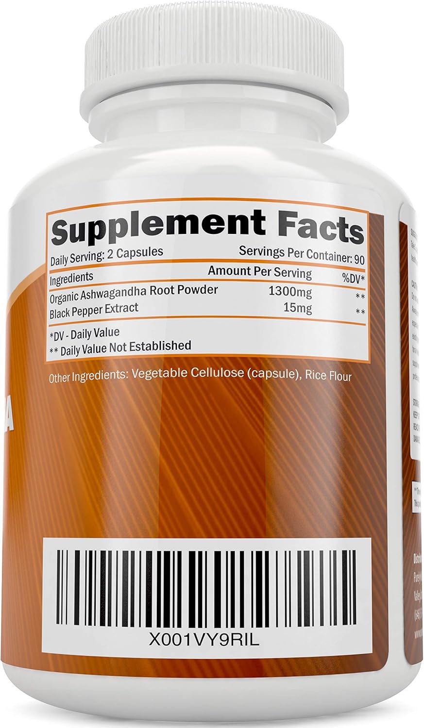 Organic Turmeric Curcumin & Ashwagandha Bundle - 700mg & 1300mg Capsules - Vegan with Bioperine & Black Pepper - Made in USA