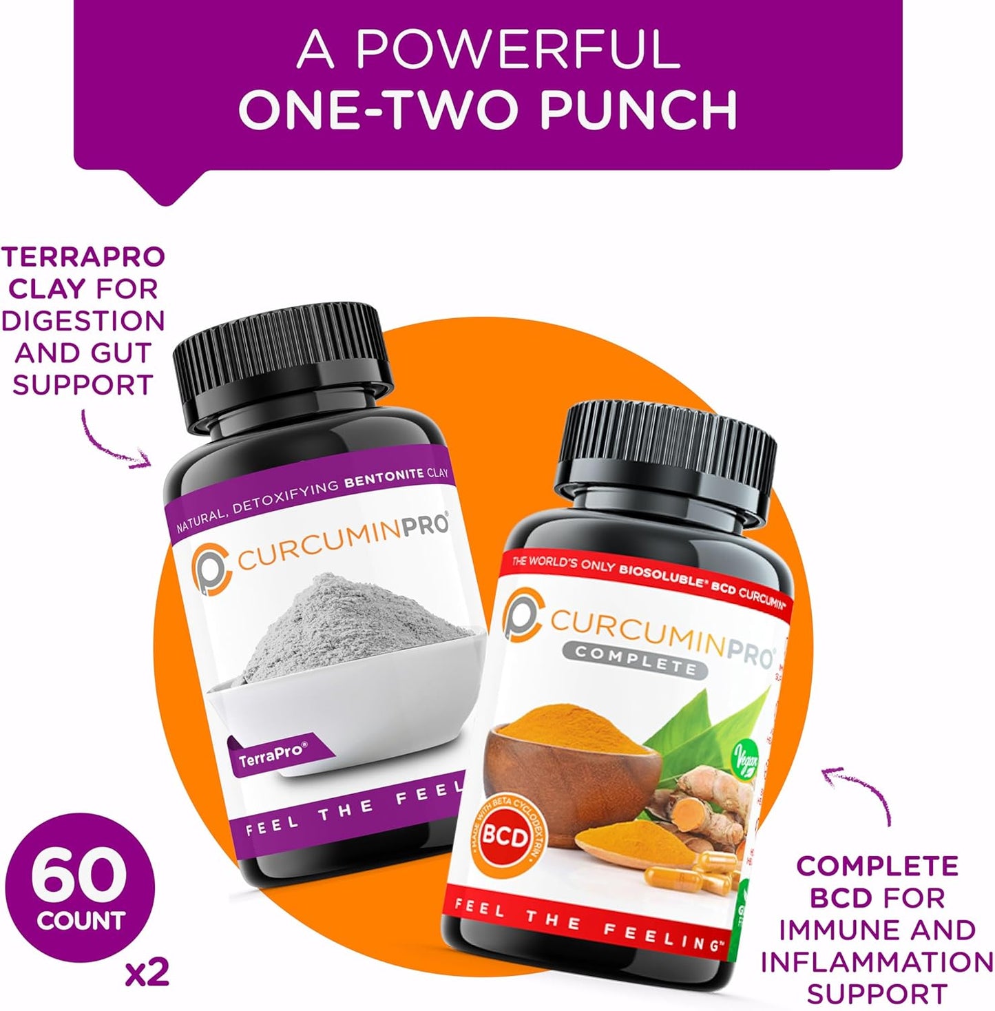 Organic Turmeric Curcumin Bundle for Gut and Immune Support | BioSoluble Vegan Capsules | 30 Day Supply