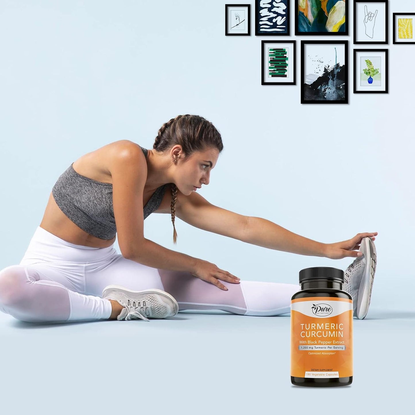 Organic Turmeric Curcumin Capsules with Black Pepper Extract - 1200 mg, 180 Count - High Absorption Antioxidant Support