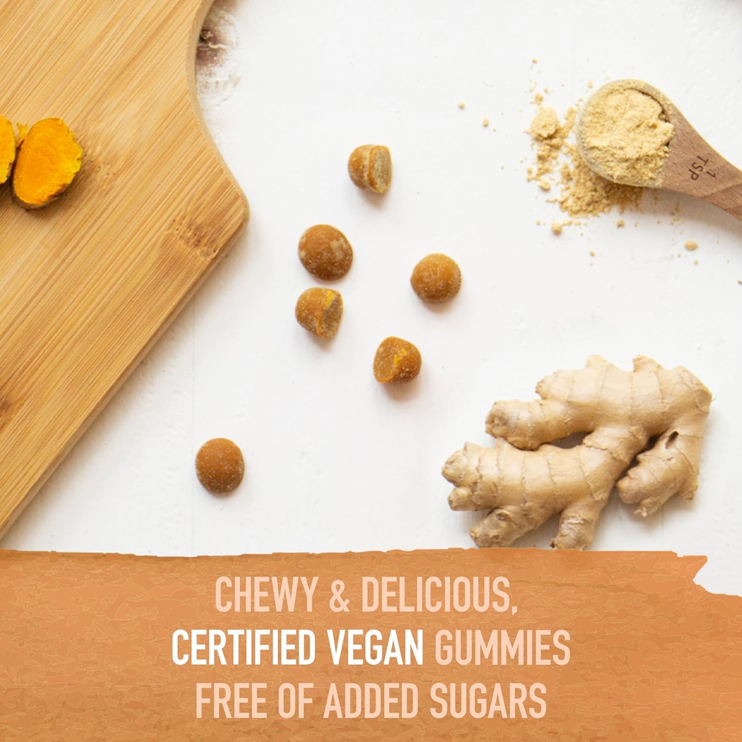 Organic Turmeric Inflammatory Response Gummies - 120 Fruit Gummies, 50mg Curcumin, No Added Sugar, Non-GMO & Vegan
