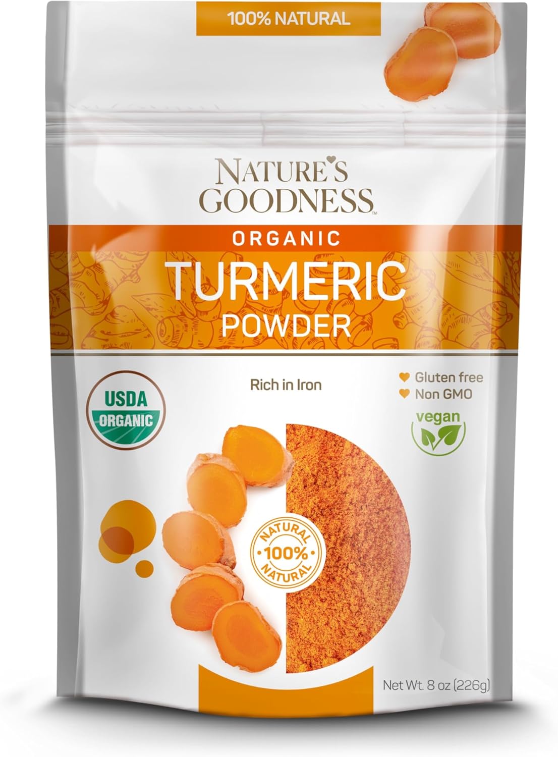 Organic Turmeric Powder - 8 oz - Natural Anti-Inflammatory Superfood for Joint Health, Immune Support, Digestion, and Antioxidant Boost