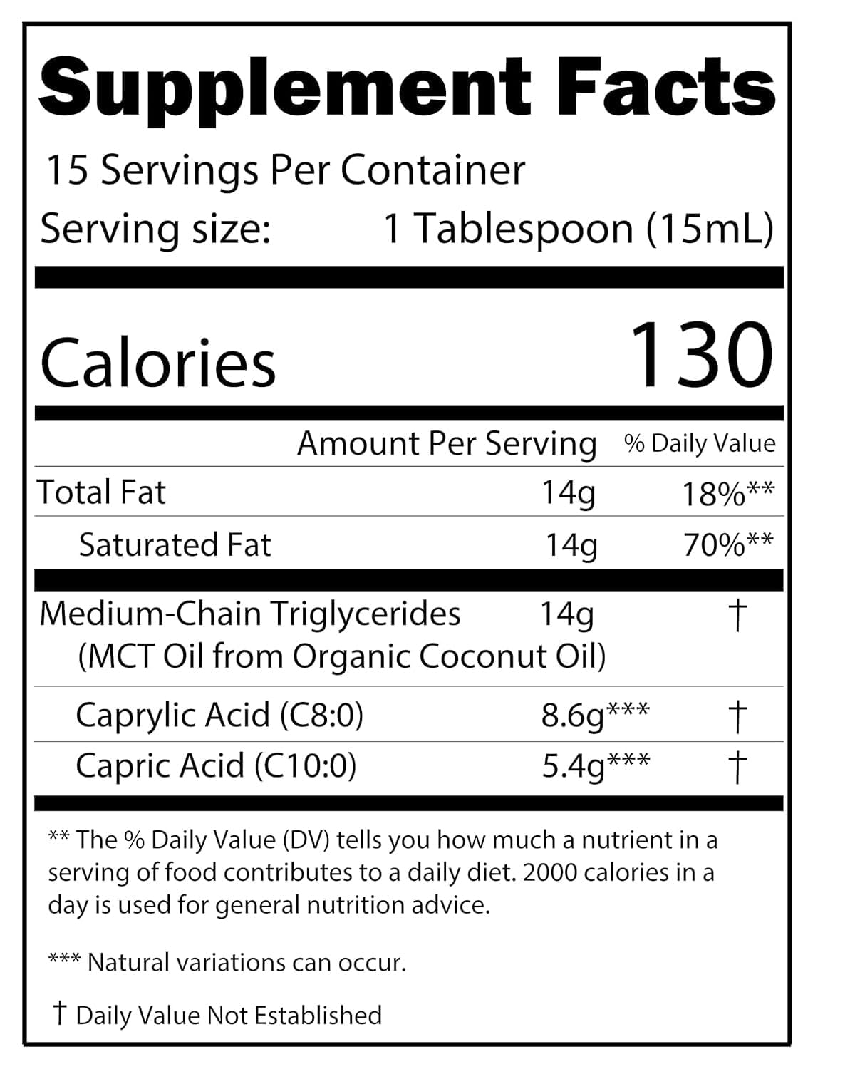 Organic Unflavored Coconut MCT Oil for Coffee by Kate Naturals - 8oz Pure C8 and C10 Oil