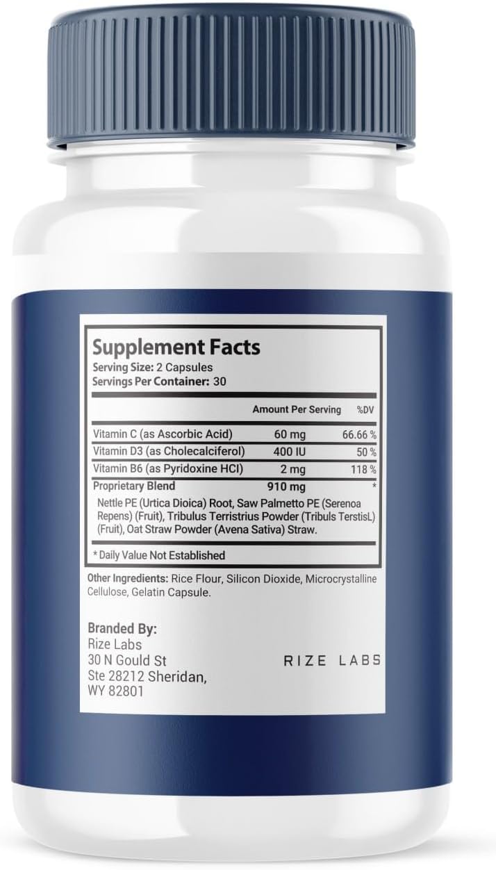 Organic Urinoct Prostate Supplement for Improved Bladder Health and Function - 60 Capsules