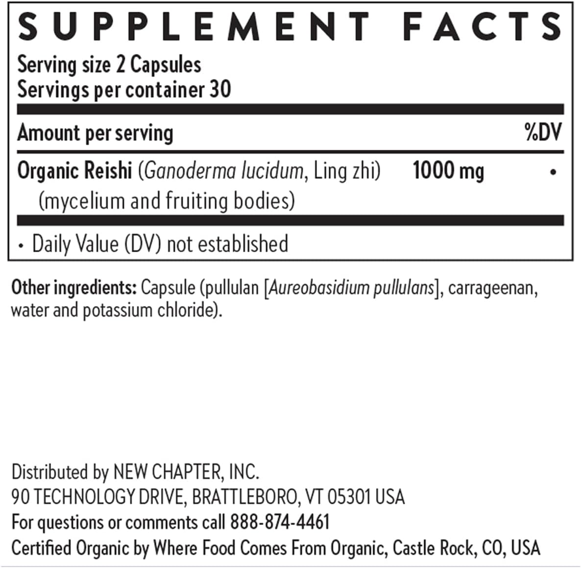 Organic USA-Grown Reishi Mushroom Capsules for Vitality Support - Vegan Superfood Supplement, Non-GMO, Gluten Free - 60 ct