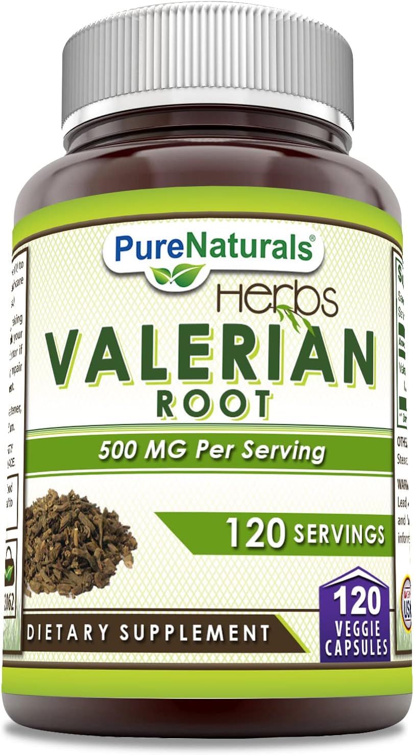 Organic Valerian Root Capsules | 500mg | Non-GMO & Gluten-Free | USA Made | 120 Veggie Capsules