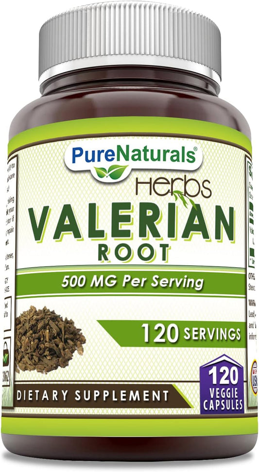 Organic Valerian Root Capsules | 500mg | Non-GMO & Gluten-Free | USA Made | 120 Veggie Capsules