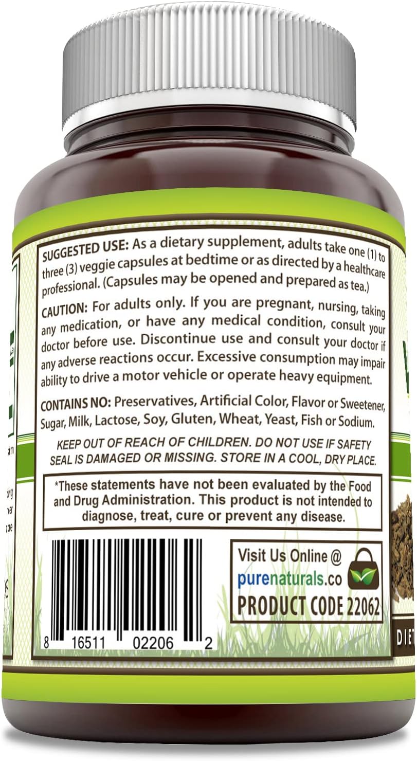 Organic Valerian Root Capsules | 500mg | Non-GMO & Gluten-Free | USA Made | 120 Veggie Capsules