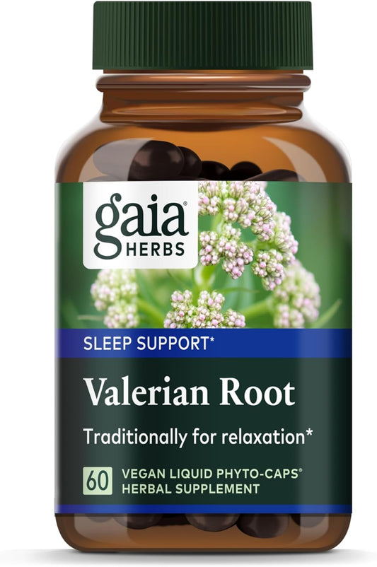 Organic Valerian Root Extract Liquid Capsules - Natural Sleep Aid for Relaxation and Calm - 60 Vegan Capsules