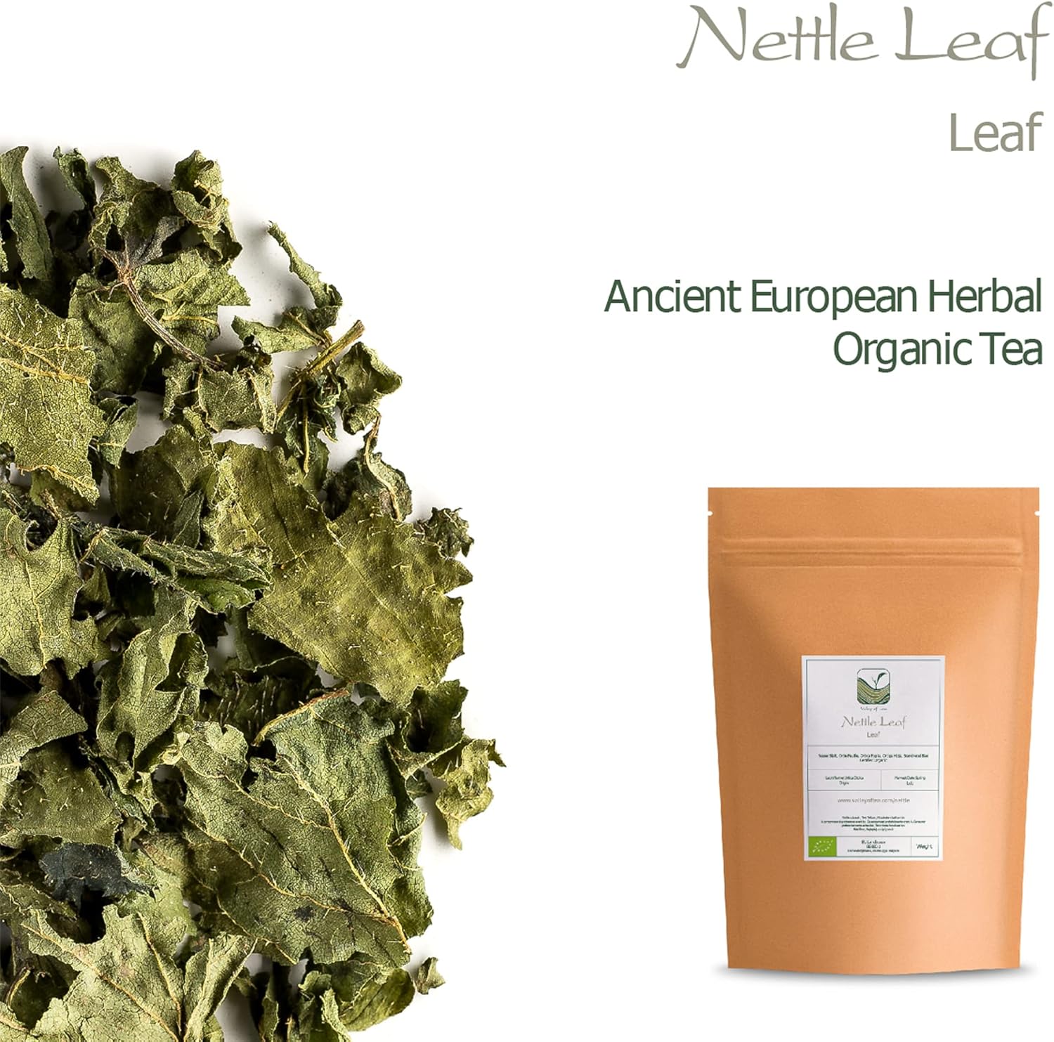 Organic Valley of Tea Nettle Leaf Herbal Tea - Urtica Dioica - Dried Stinging Nettles for Nettle Tea - Premium Organic Nettle Leaves