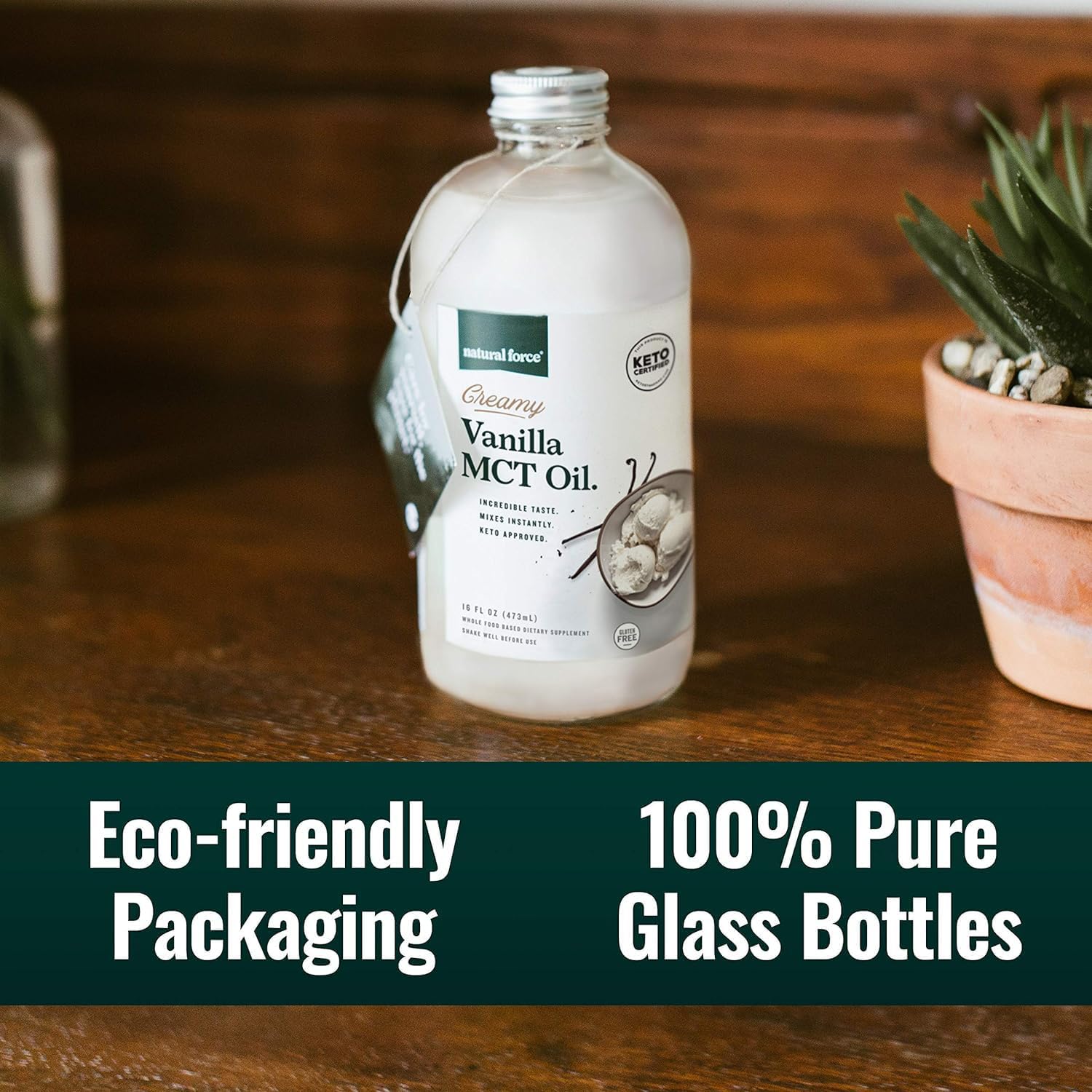 Organic Vanilla and Caramel Flavored MCT Oil Bundle - Gluten-Free, Non GMO, Emulsified MCTs - Keto, Paleo, Vegan - 2x 16oz Glass Bottles