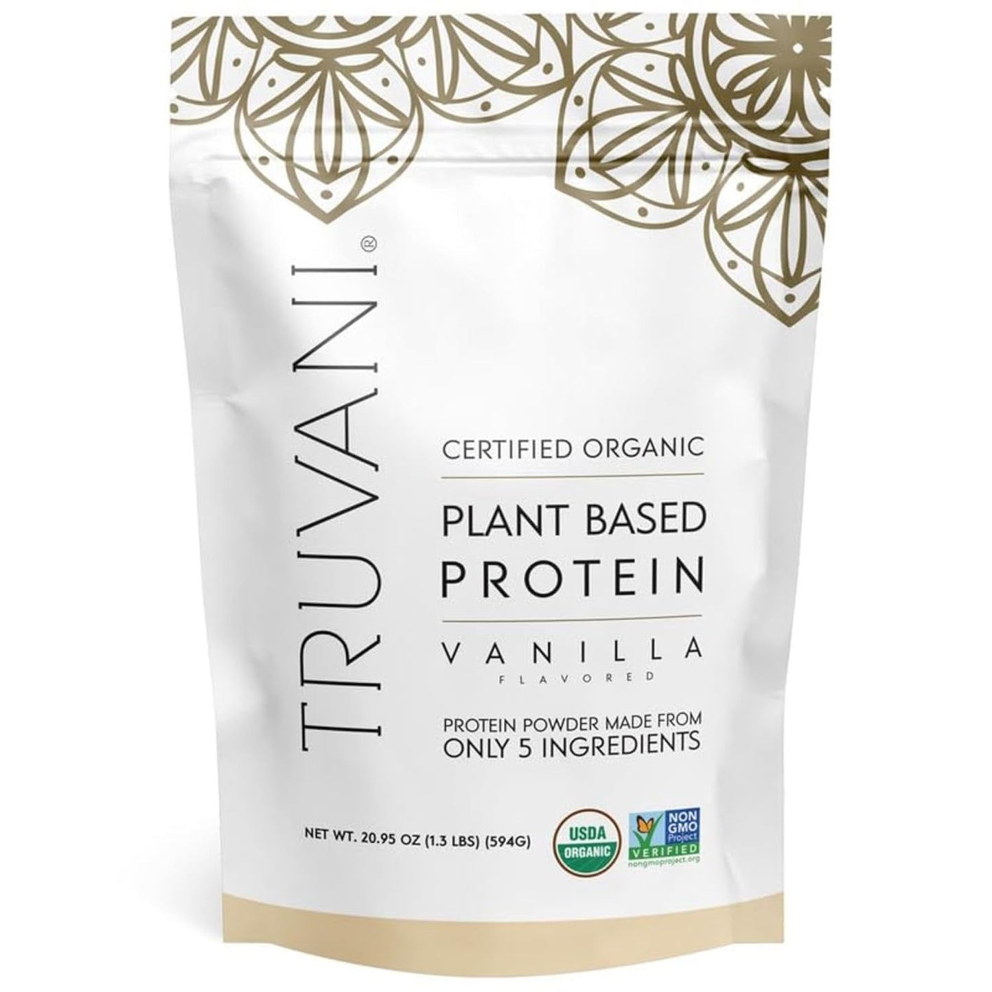 Organic Vanilla Pea Protein Powder - 20g Plant Based Protein per Serving - Keto-Friendly, Gluten & Dairy Free - 20 Servings