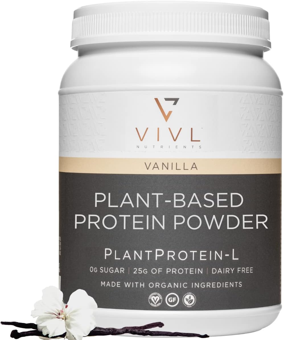 Organic Vanilla Plant Protein Powder for Men & Women - Vegan, Keto, Low Carb, Gluten-Free, Dairy-Free, Low Fodmap - 25g Protein, 27 Servings - Clean Ingredients - 33oz Package