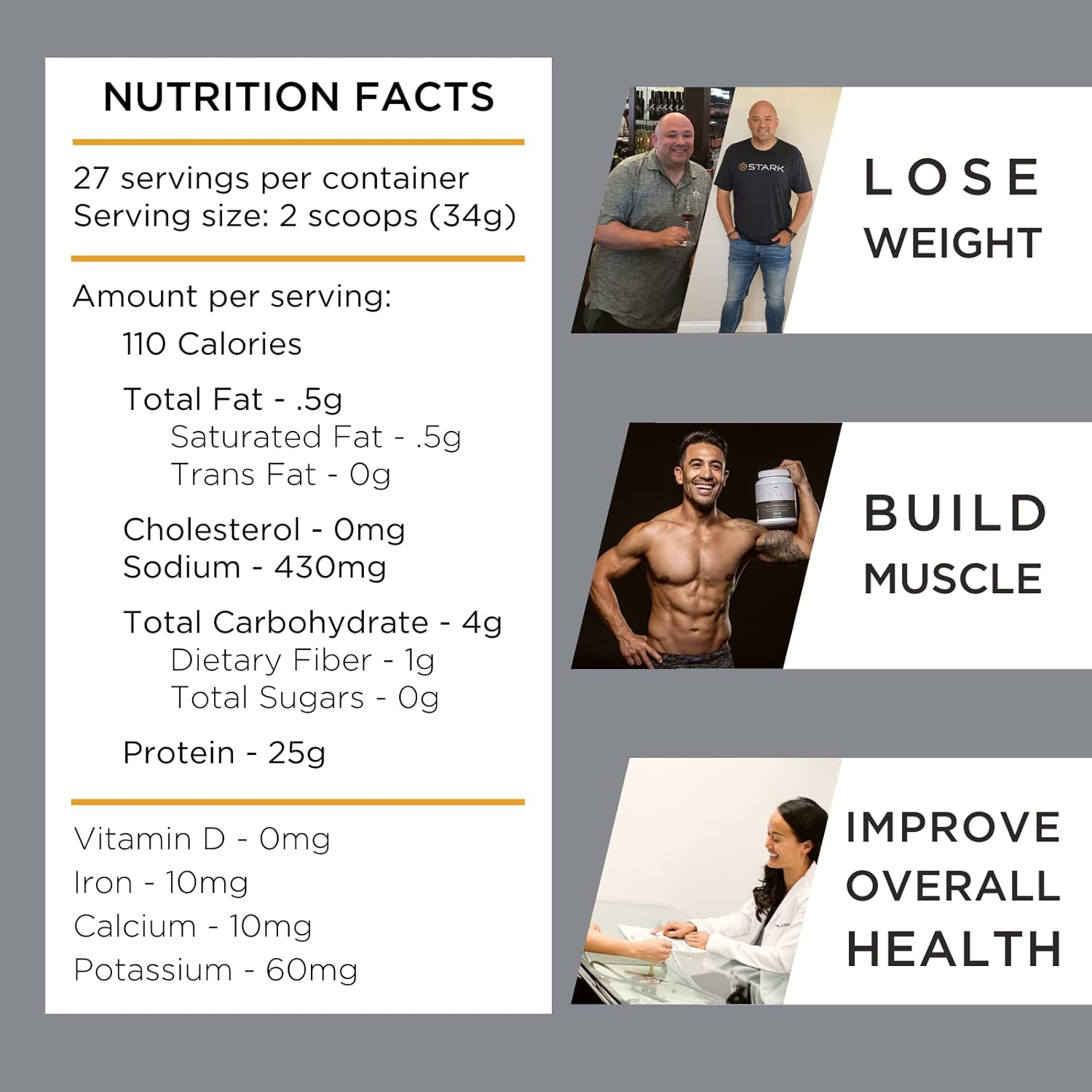 Organic Vanilla Plant Protein Powder for Men & Women - Vegan, Keto, Low Carb, Gluten-Free, Dairy-Free, Low Fodmap - 25g Protein, 27 Servings - Clean Ingredients - 33oz Package