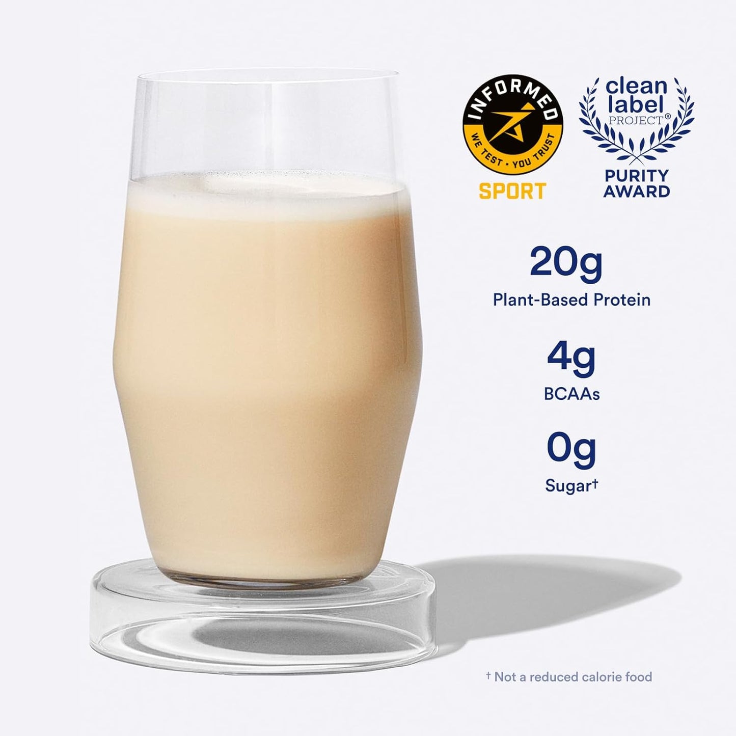 Organic Vanilla Vegan Protein Powder with BCAA, 20g Pea Protein from USA Farms, Gluten-Free, Non-GMO, 1 Lb