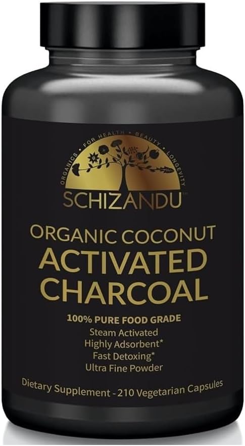 Organic Vegan Activated Coconut Charcoal Capsules 210 Count - Non-GMO, Additive-Free - Supports Health and Wellness
