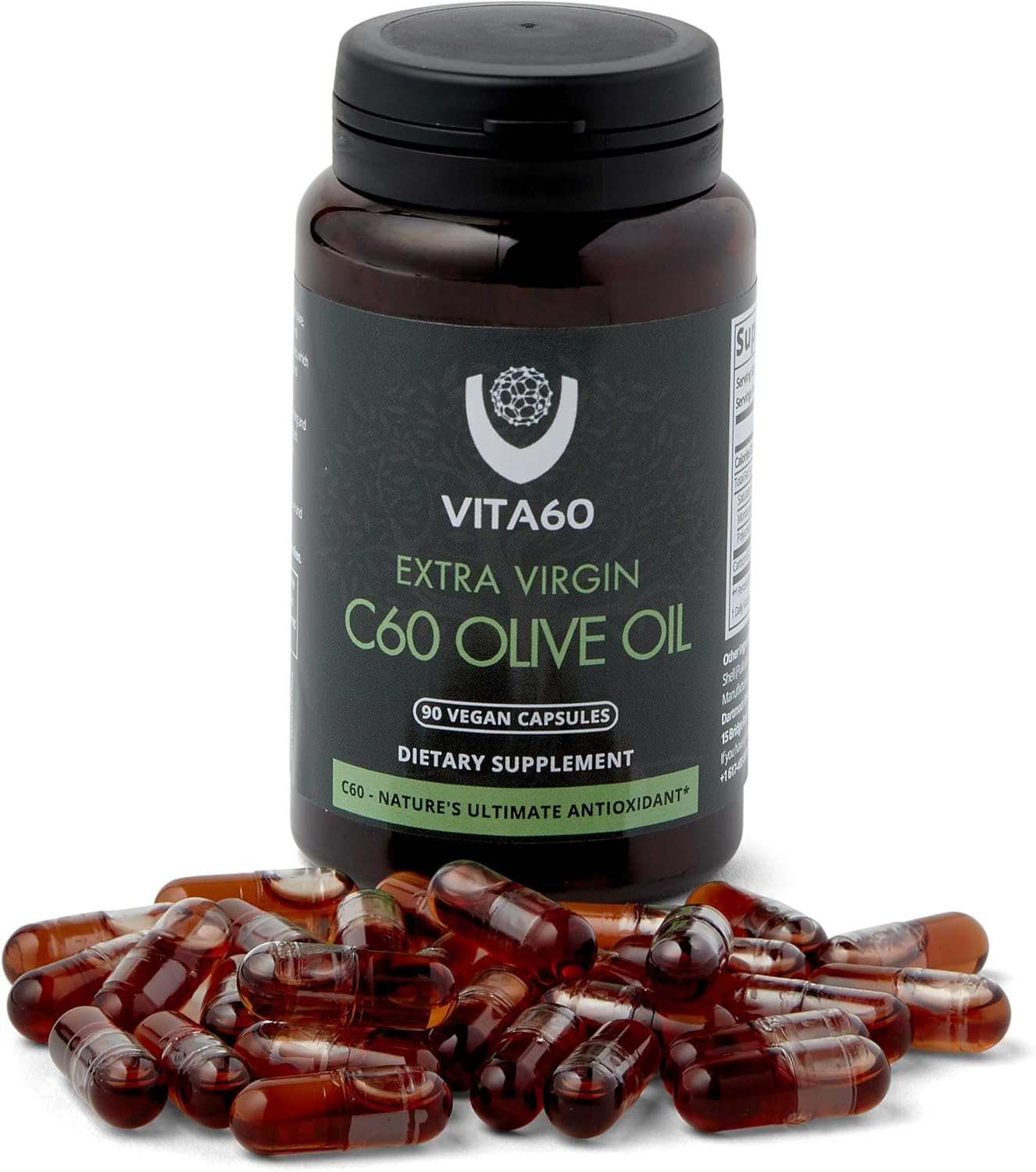 Organic Vegan C60 Oil Capsules for Age-Defying Vitality and Antioxidant Support