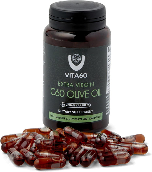 Organic Vegan C60 Oil Capsules for Age-Defying Vitality and Antioxidant Support