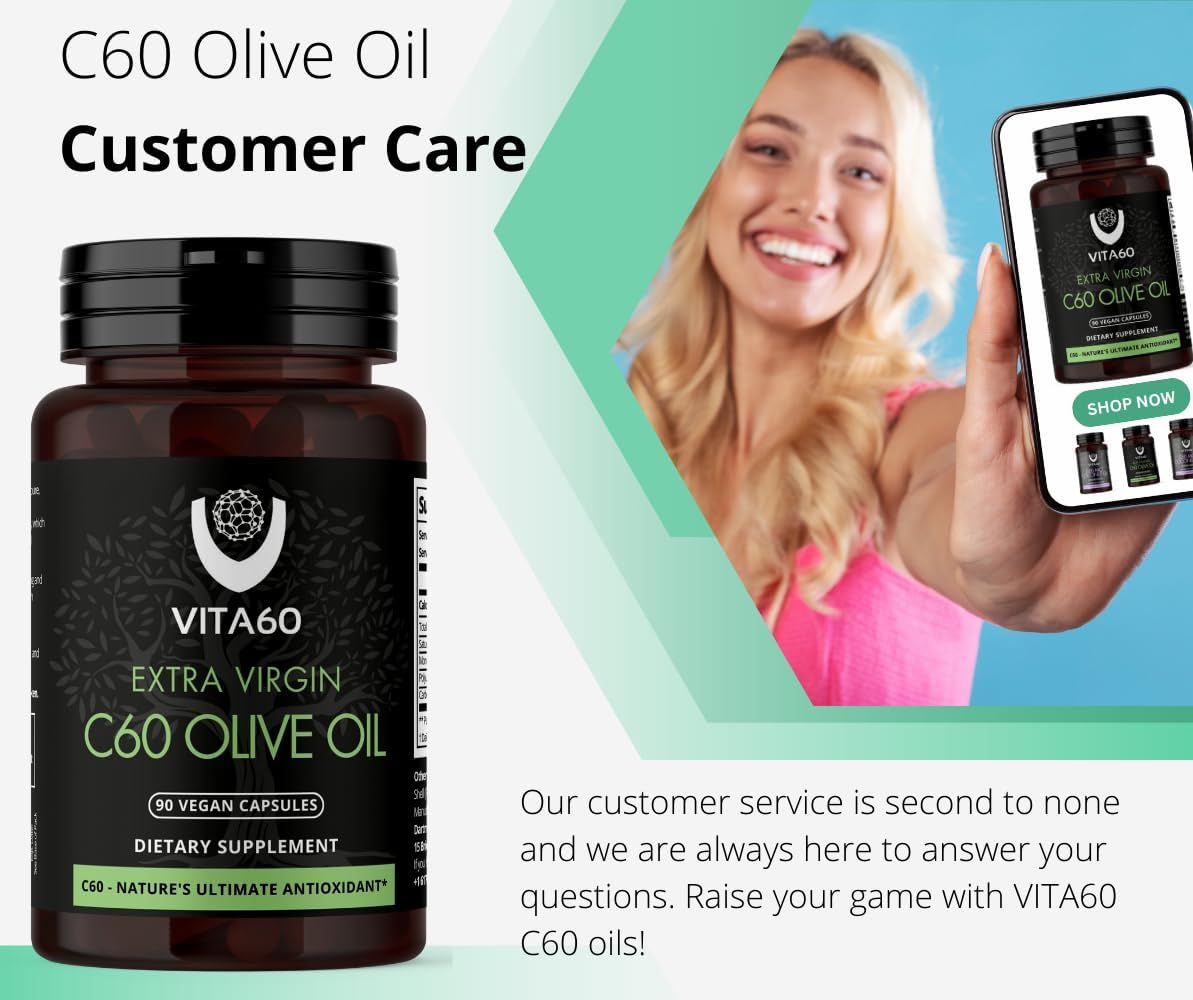 Organic Vegan C60 Oil Capsules for Age-Defying Vitality and Antioxidant Support