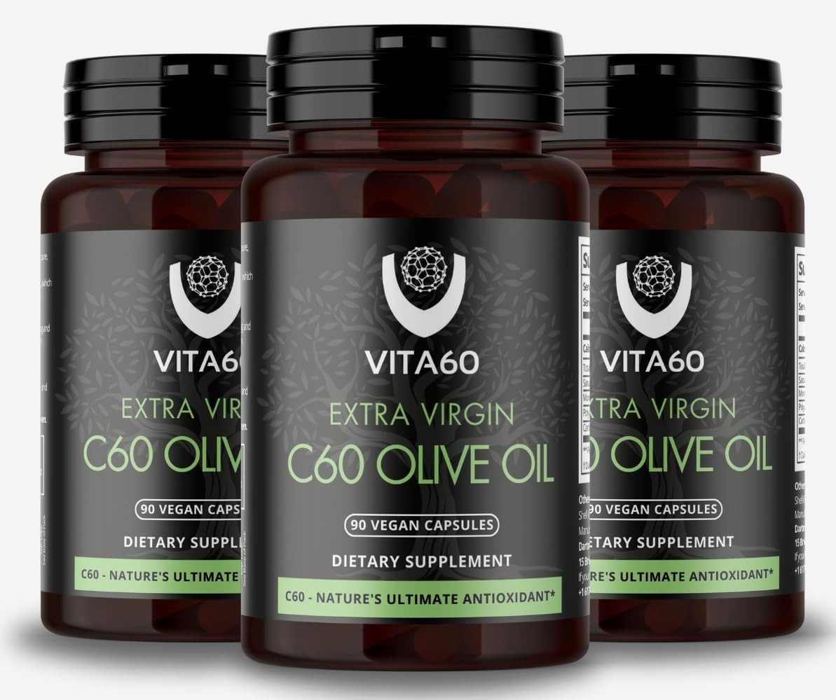 Organic Vegan C60 Oil Capsules for Age-Defying Vitality and Antioxidant Support