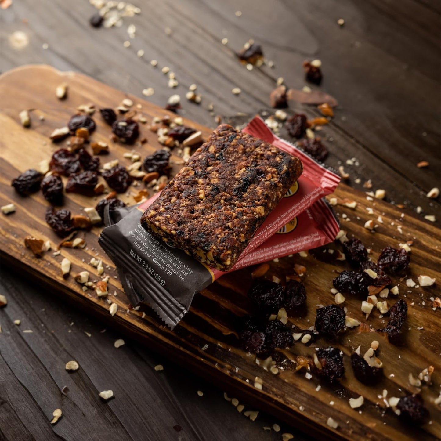Organic Vegan Cherry Real Food Bar - Gluten Free Protein Bars, Low Sugar Meal Replacement - Non GMO Plant Based, Crafted for Enjoyment