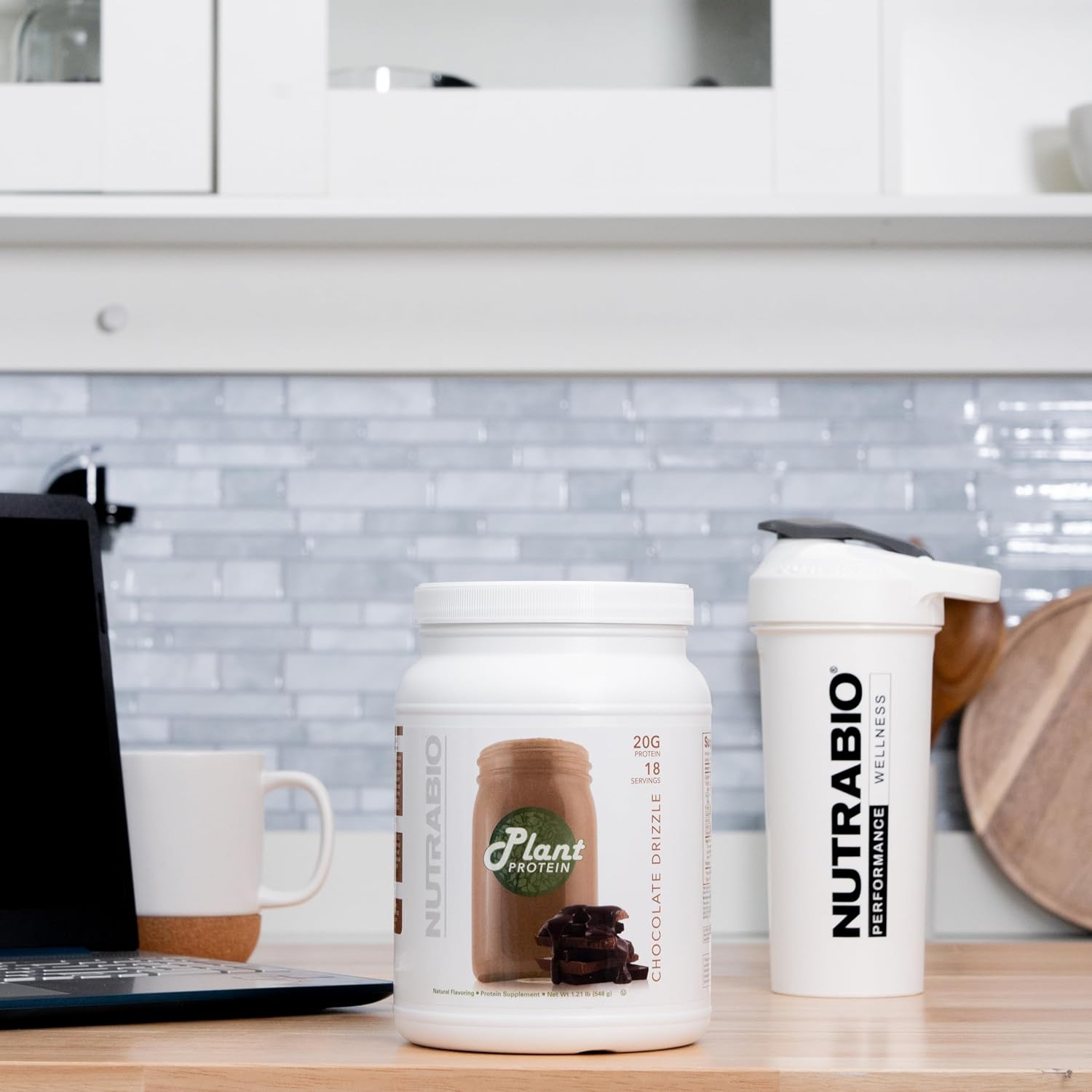 Organic Vegan Chocolate Drizzle Plant Protein Powder - 20G Protein per Scoop - Lactose & Dairy Free - 18 Servings