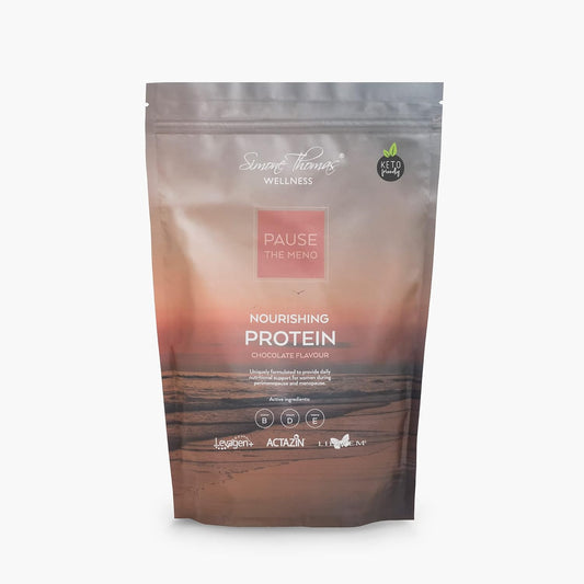 Organic Vegan Chocolate Protein Powder for Menopause Relief - Simone Thomas Wellness Pause The Meno (660g)