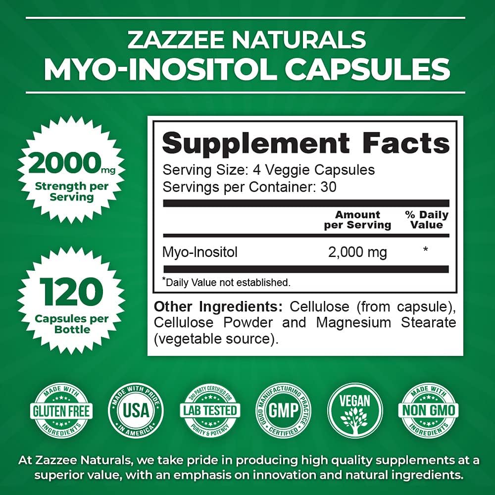 Organic Vegan Myo-Inositol and Vitex Capsules - Non-GMO and All-Natural Formula