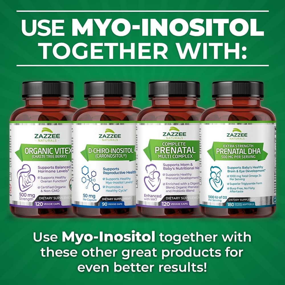 Organic Vegan Myo-Inositol and Vitex Capsules - Non-GMO and All-Natural Formula